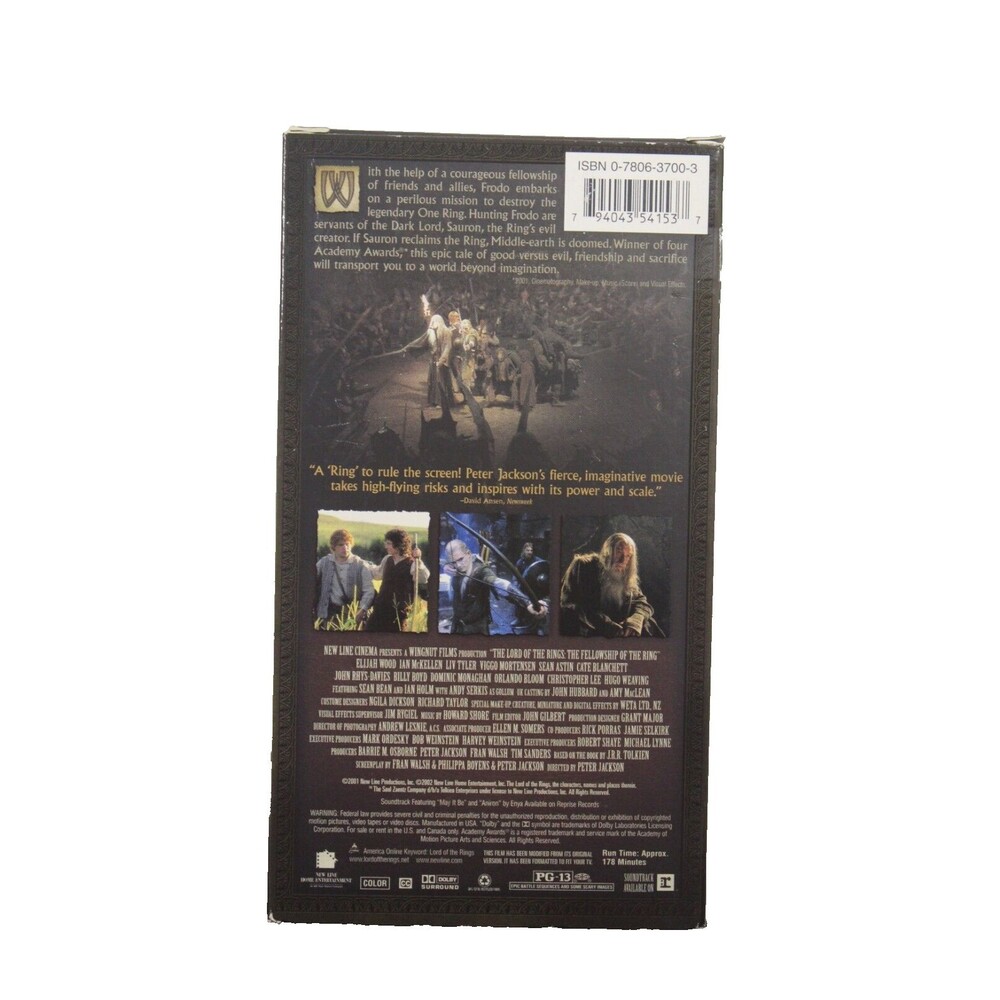 Lord Of The Rings: The Fellowship Of The Ring (VHS, 2001) - Picture 2 of 3